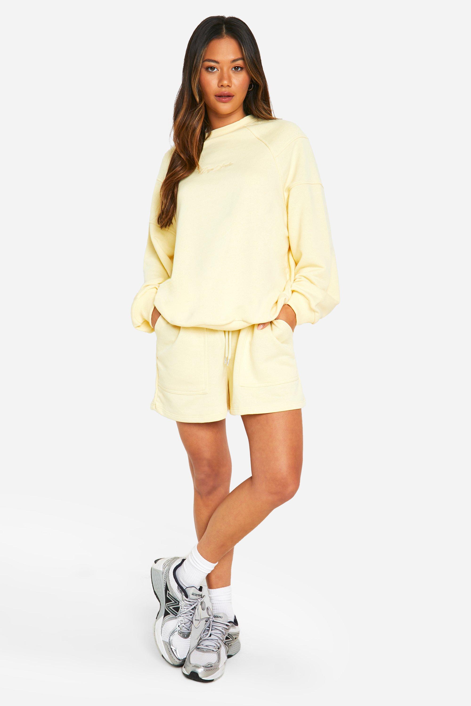 Dsgn Studio Embroidered Sweatshirt Short Tracksuit | boohoo