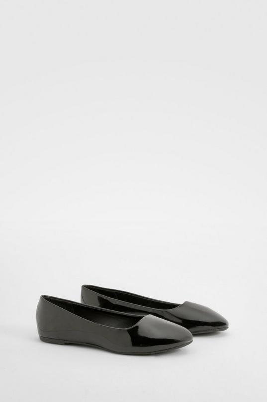 boohoo Wide Fit Patent Ballet Flats Sale