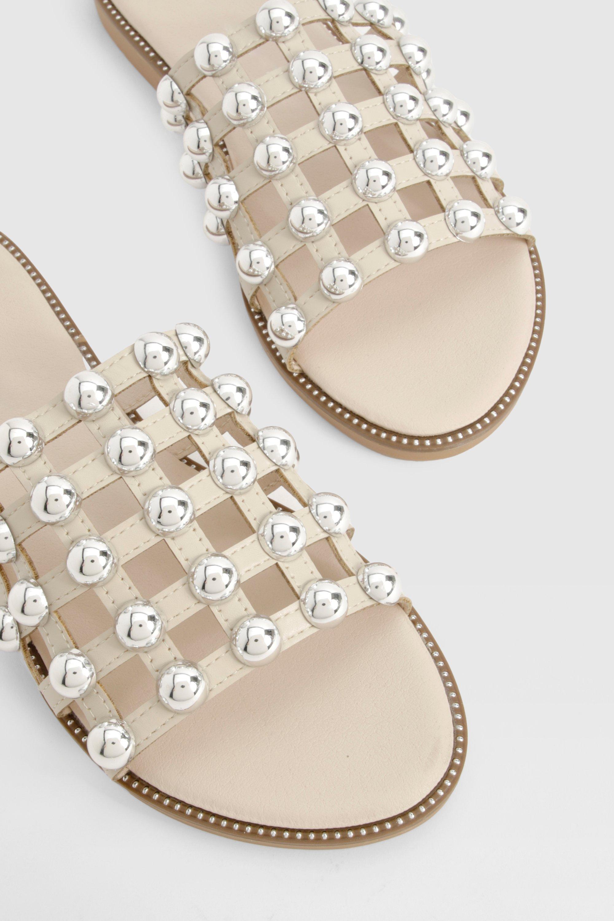 Caged fashion studded sandals