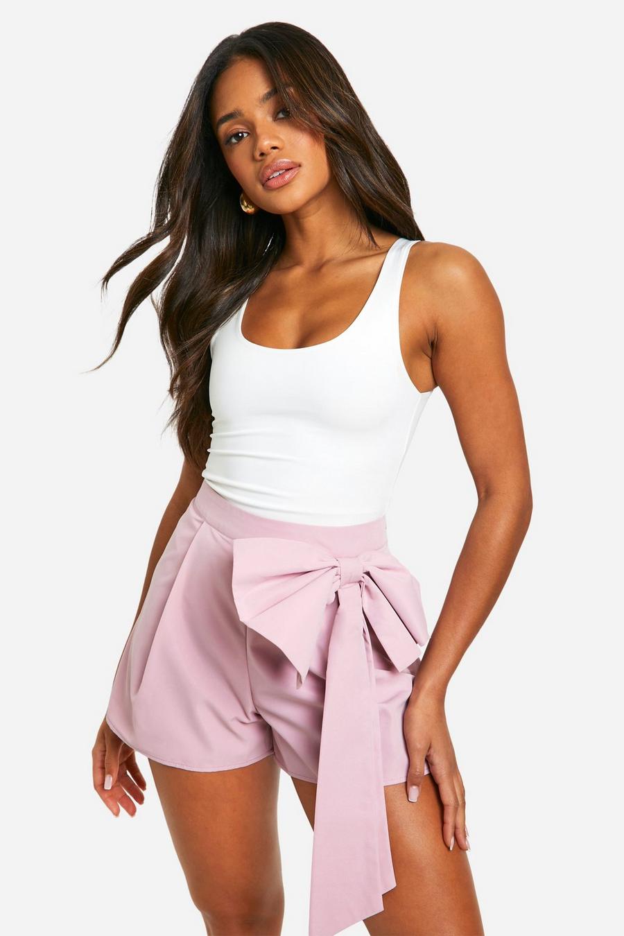 Pink Bow Detail Shorts image number 1