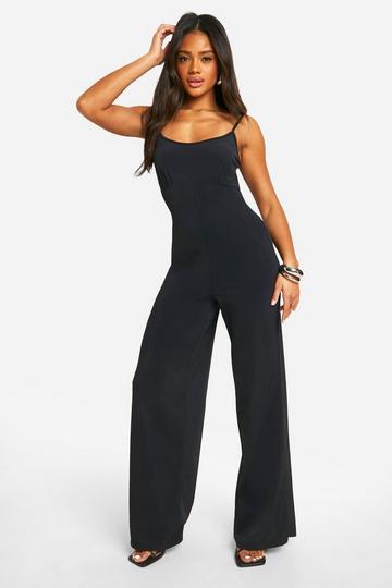 Strakke Premium Matte Jumpsuit Met Bandjes black