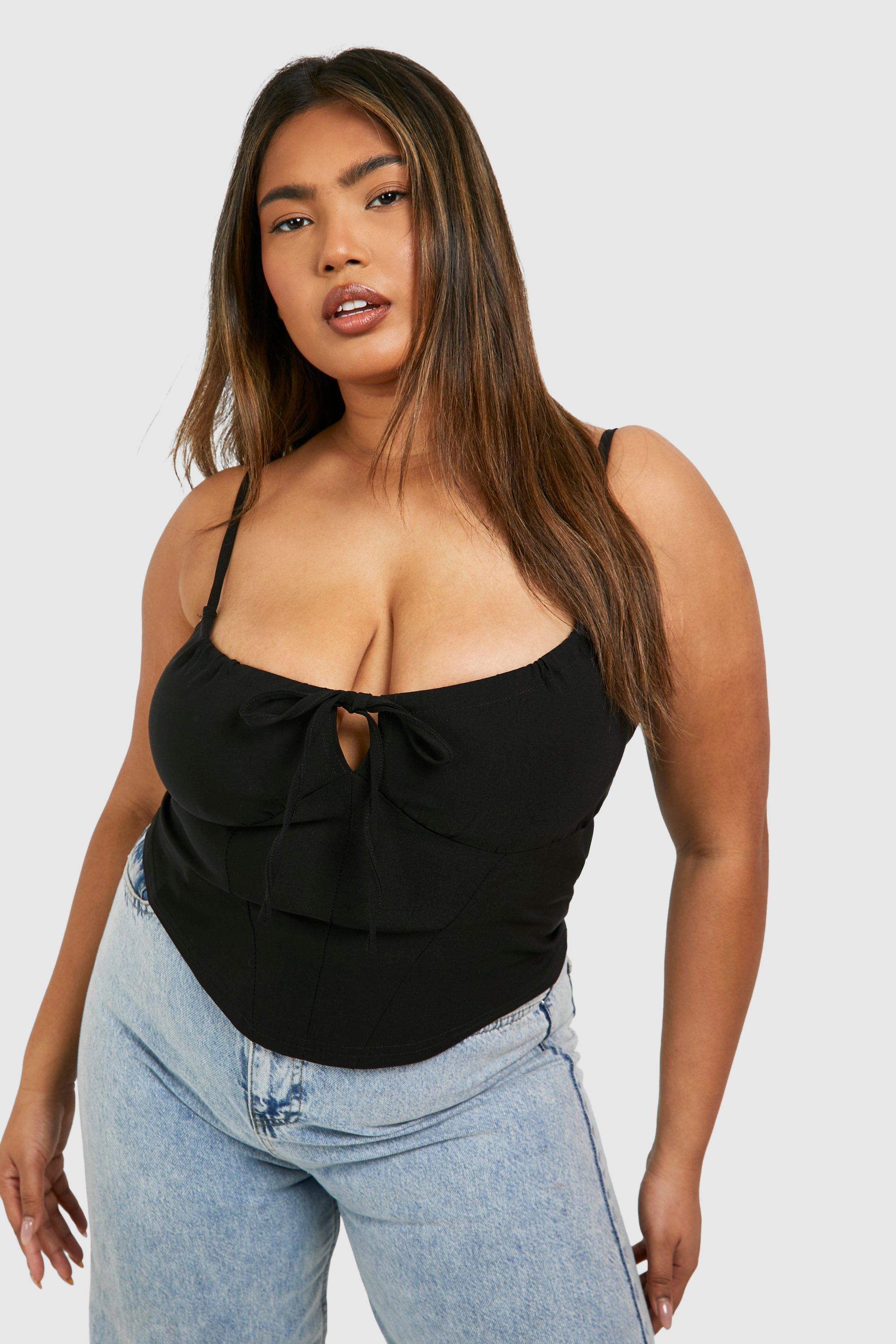 Grande taille Corset fronce sans manches