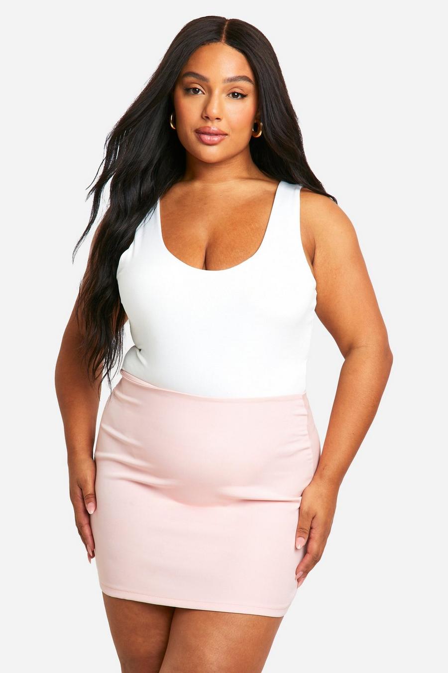 Grande taille - Mini-jupe tissée, Baby pink image number 1