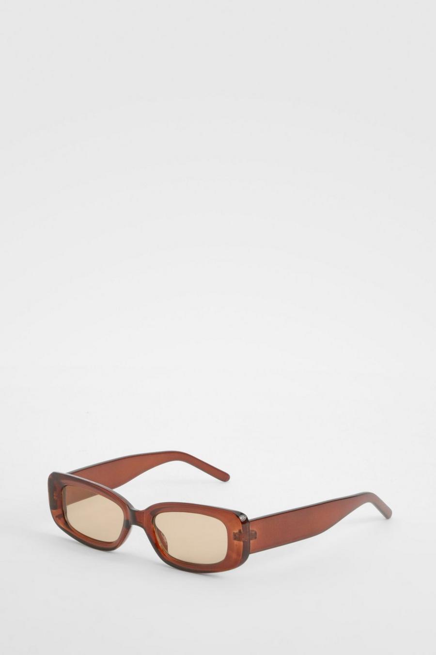 Eckige Oversize Schildpatt-Sonnenbrille, Brown