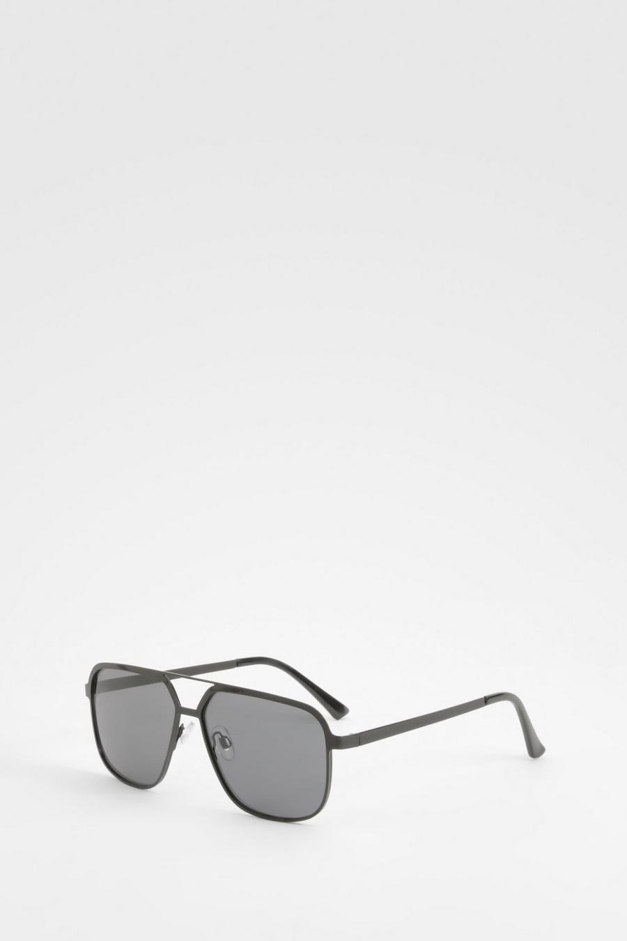 Black Tinted Oversized Aviator Sunglasses image number 1