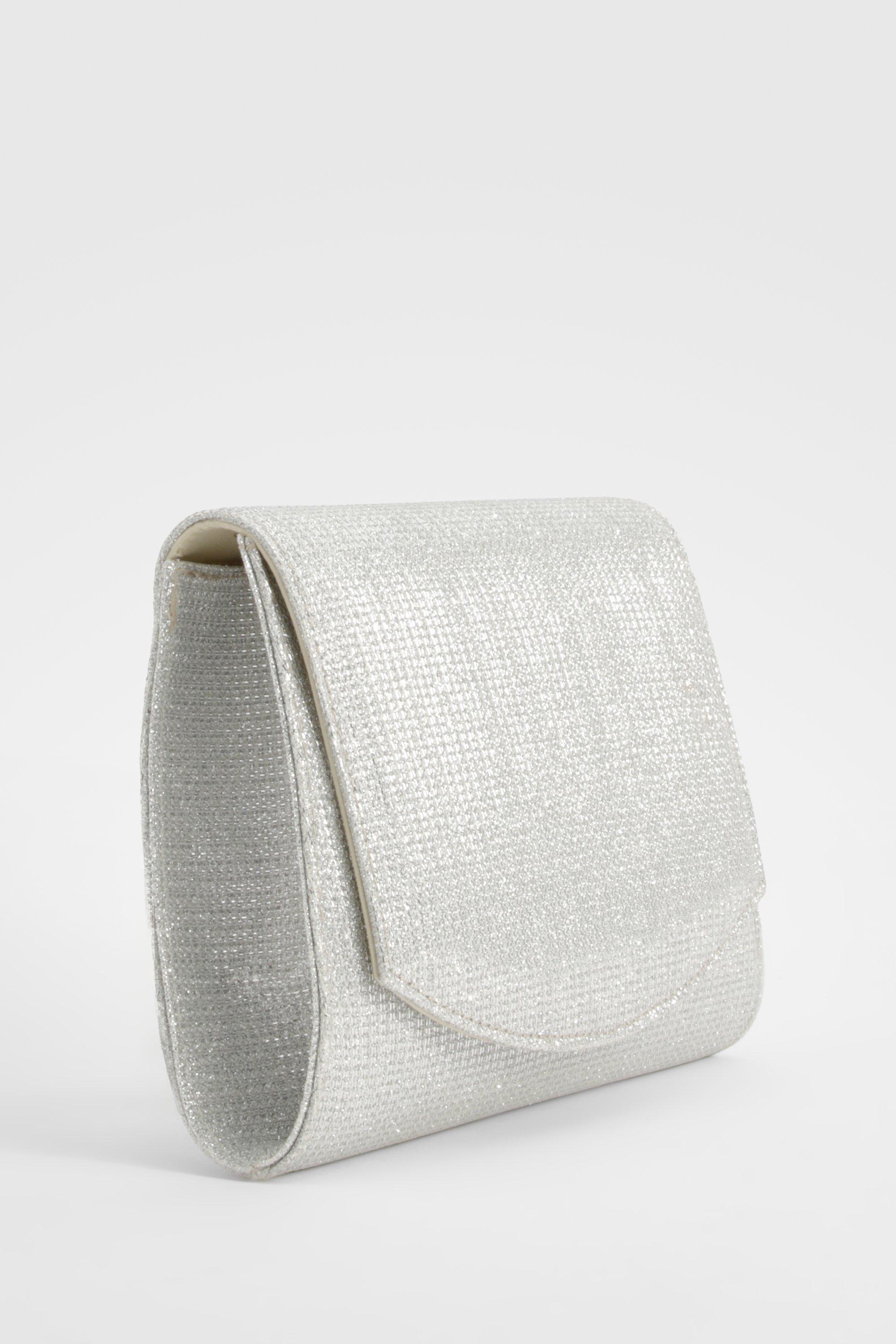 Boohoo silver clutch hotsell