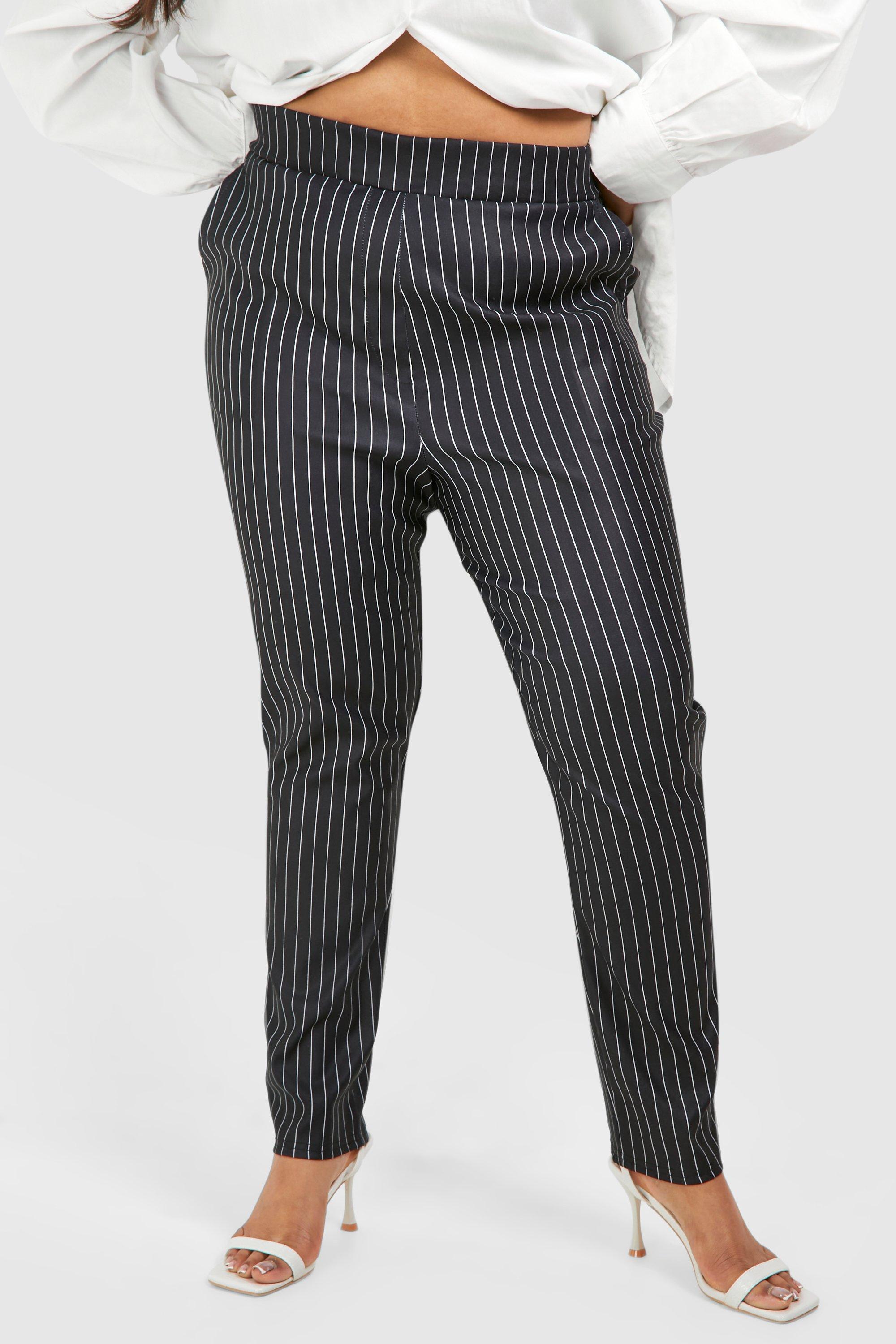 Plus Pinstripe Super Stretch Bengaline Fitted Pants