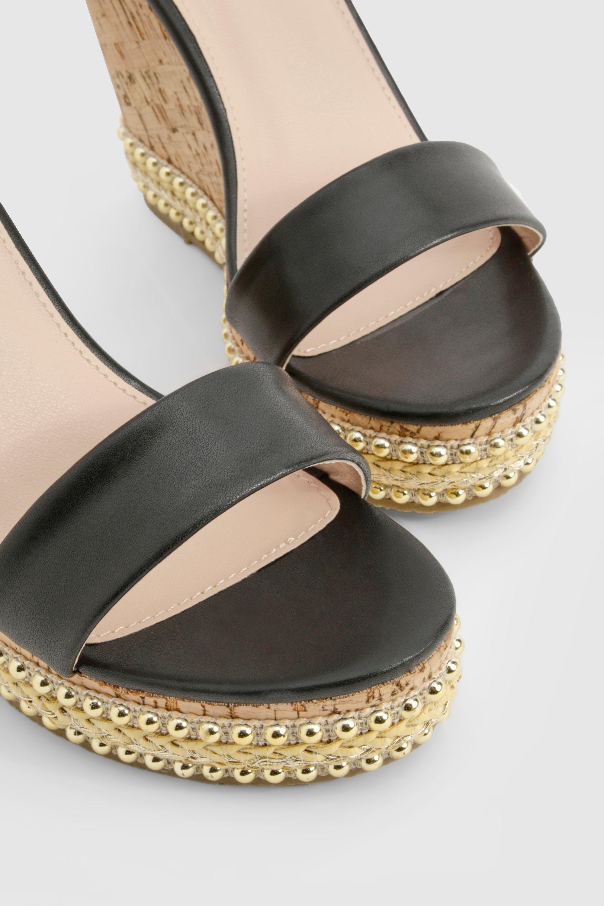 Stud Detail 2 Part Wedges boohoo NZ