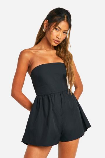 Bandeau Smock Skort Playsuit black