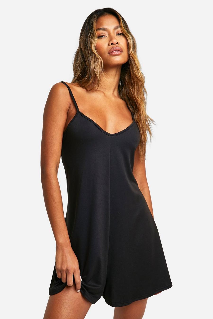 Black Supersoft Cami Swing Playsuit