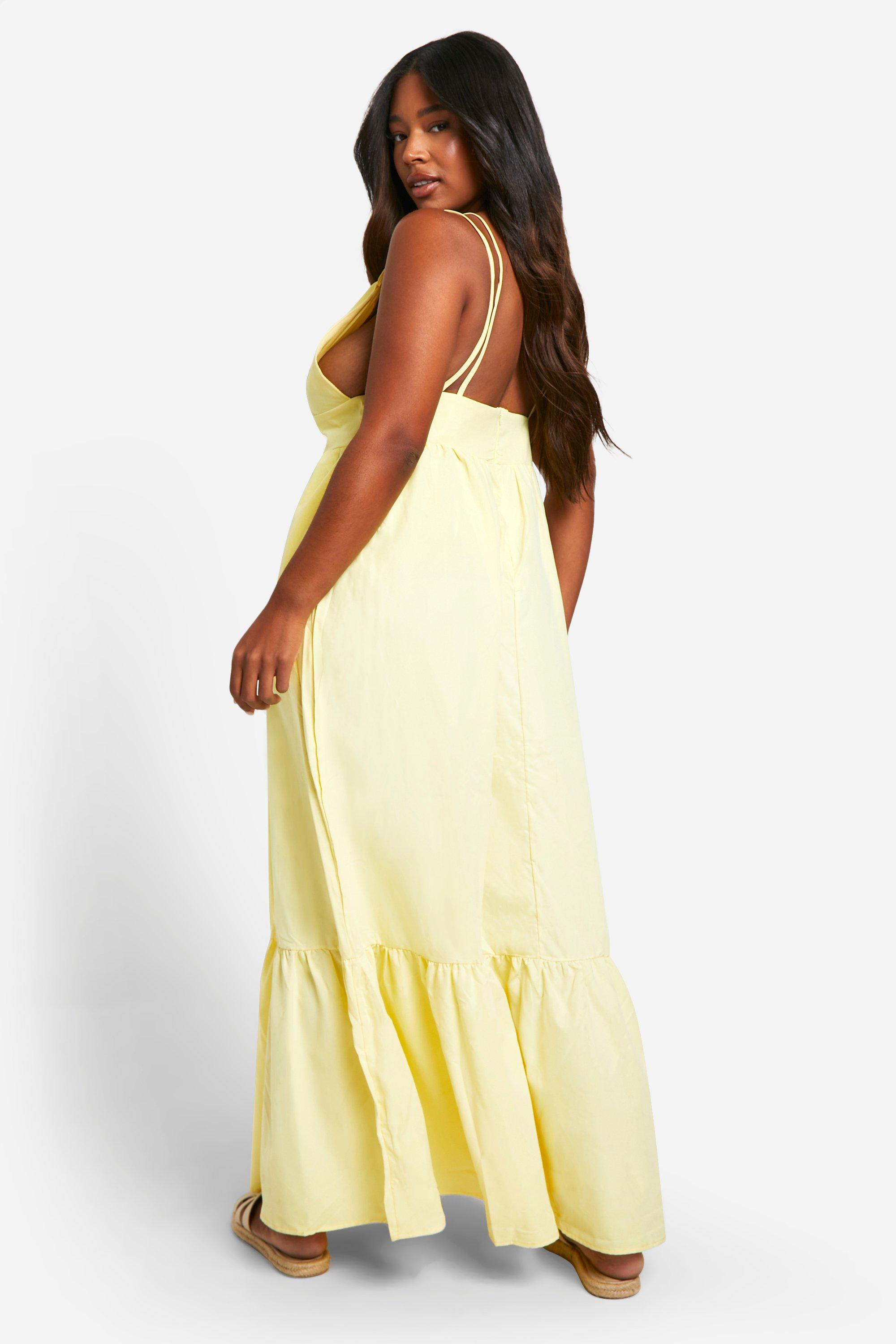 Plus Strappy Frill Hem Maxi Dress | boohoo