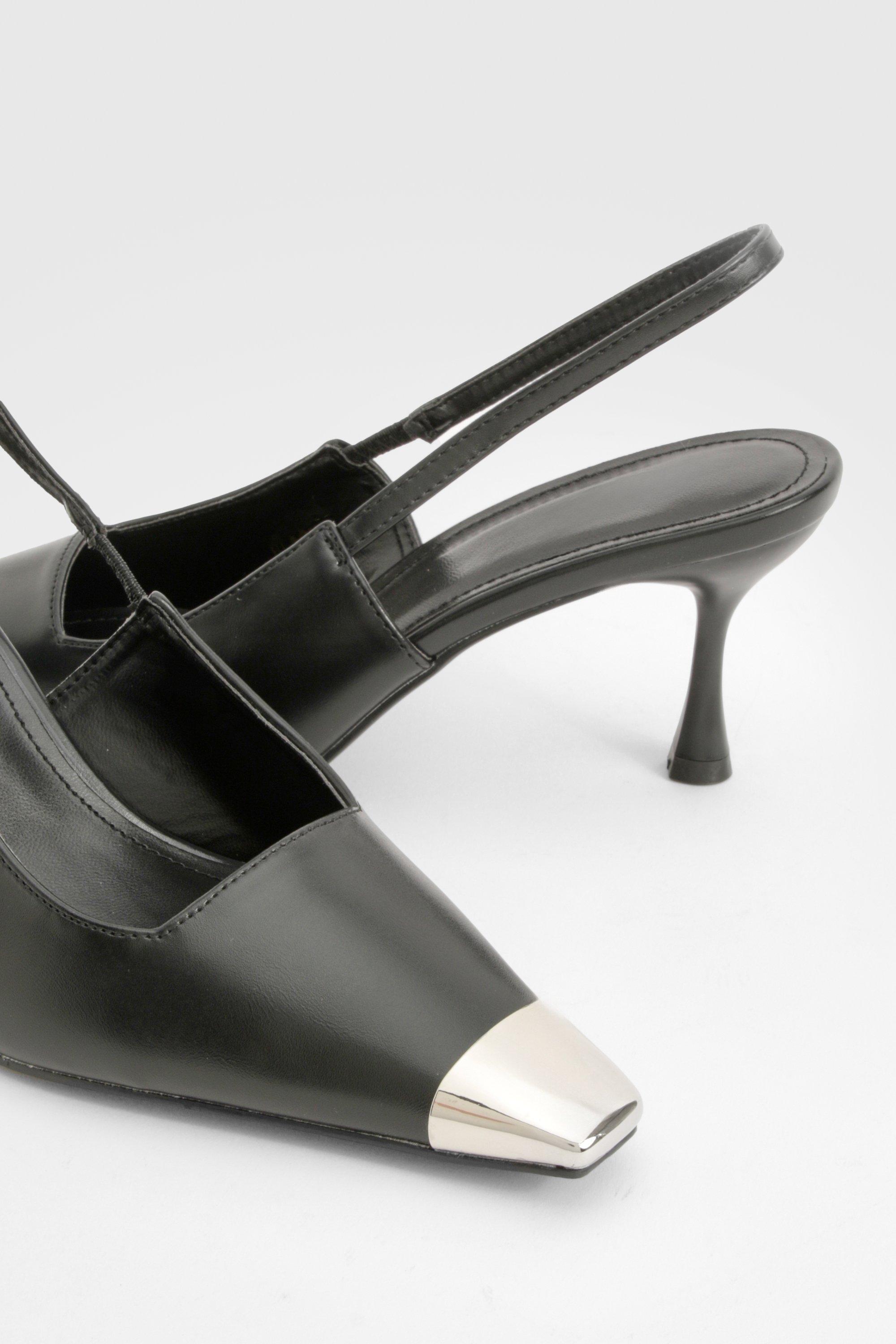 Toe Cap Slingback Court Heels