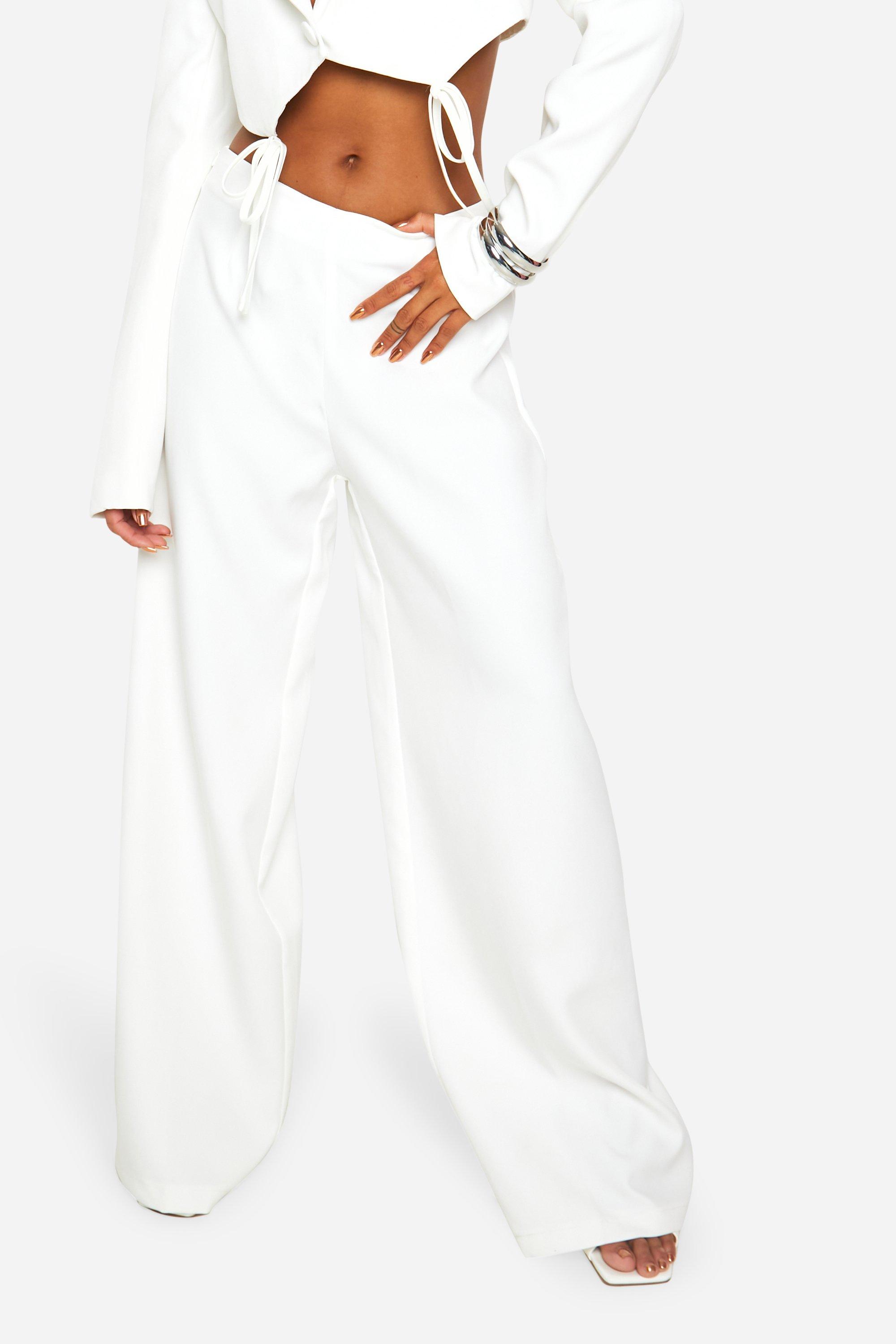 Womens white wide leg pants top