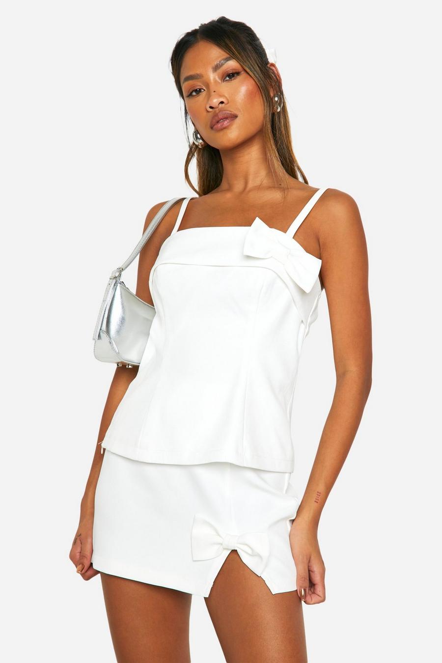Ivory Bow Detail Cami Top
