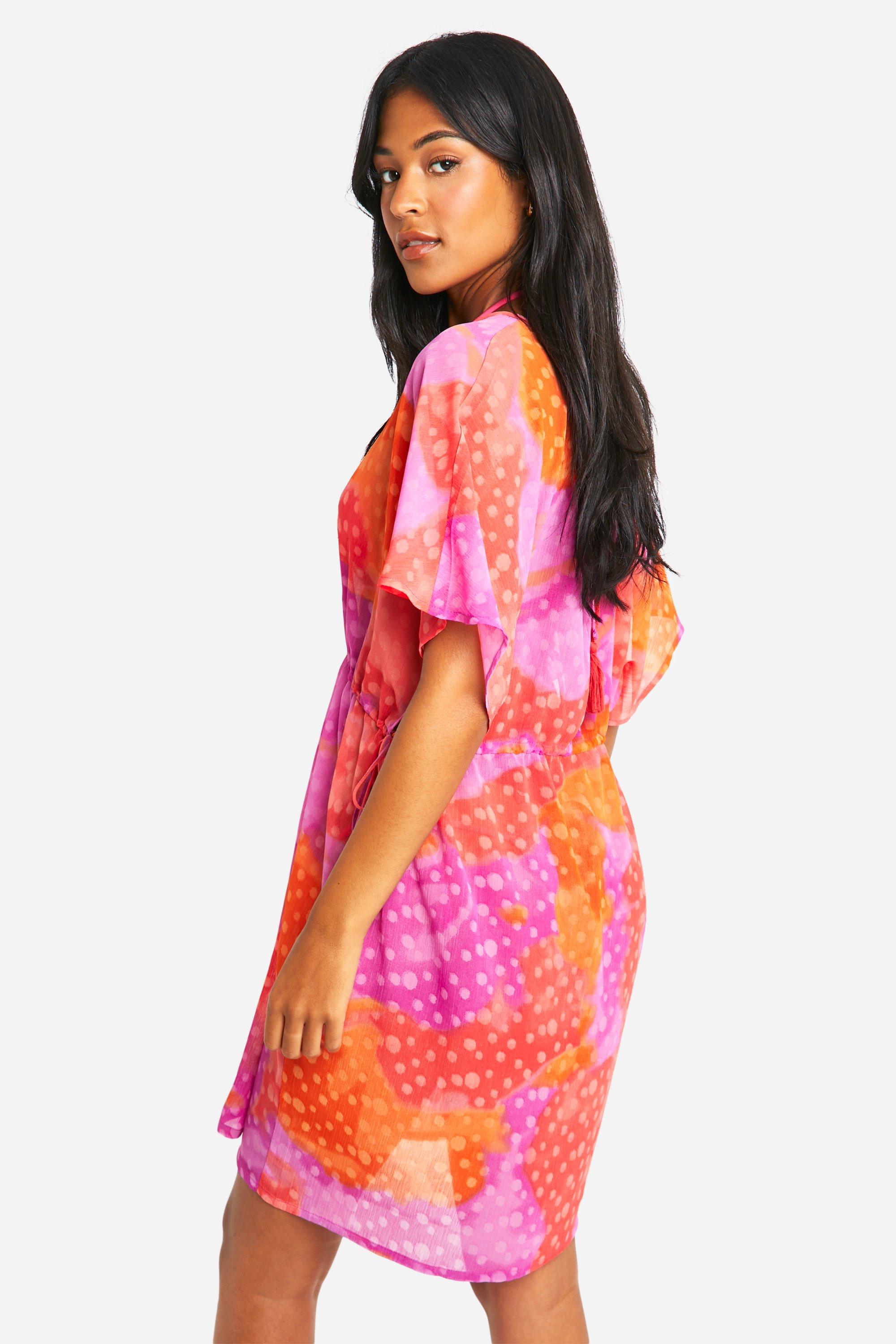 Tall Chiffon Dobby Tie Dye Kaftan