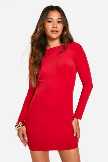 Red Premium Matt Slinky Backless Mini