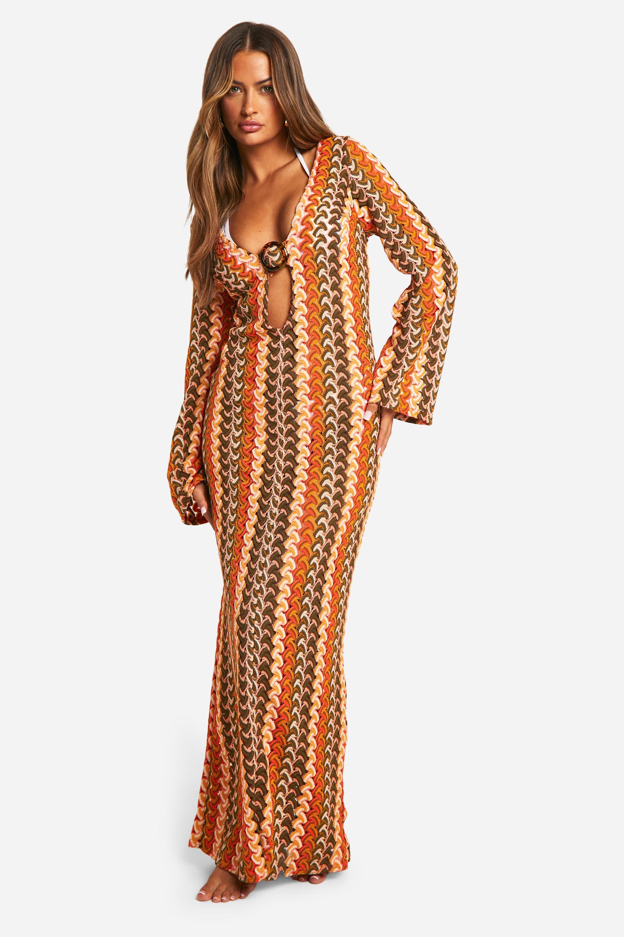 Orange dress boohoo best sale