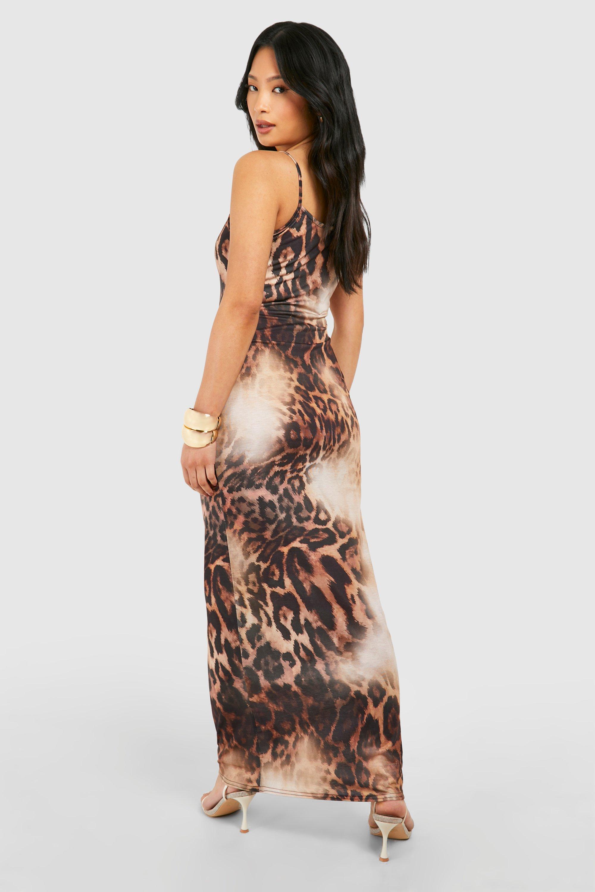 Petite Leopard Maxi Dress boohoo NZ