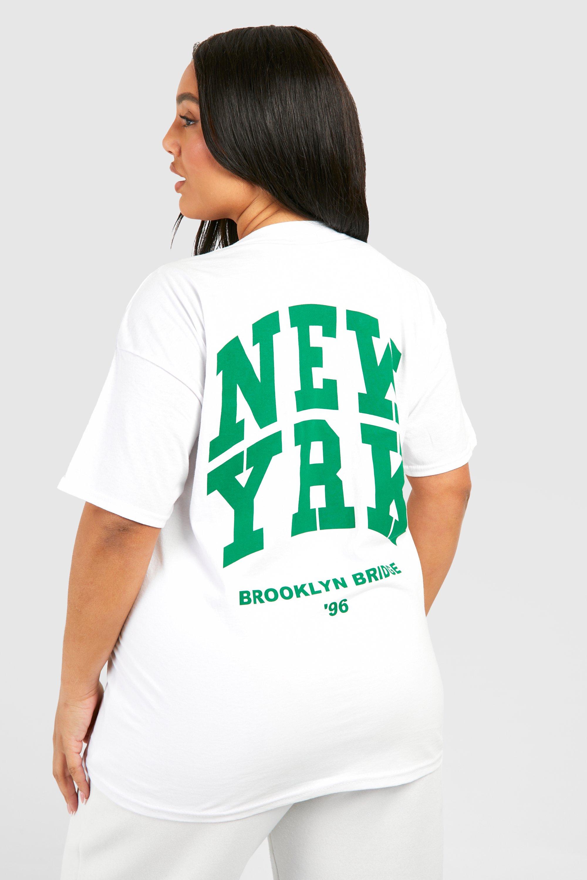 Plus New York Back Print T shirt boohoo UK