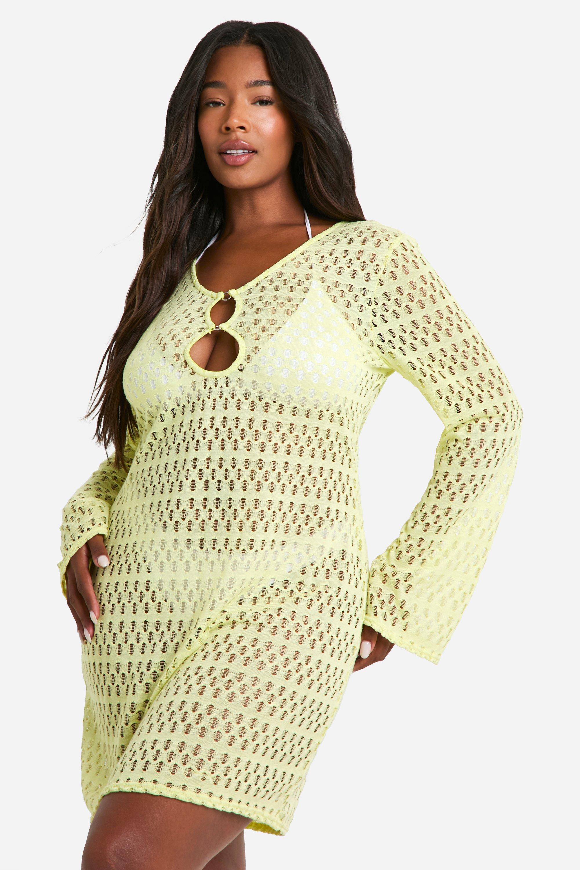 Plus O ring Detail Beach Dress boohoo NZ