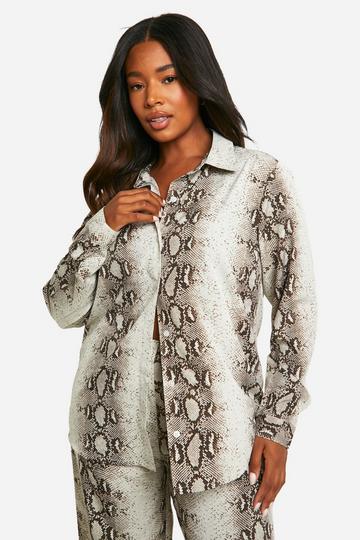 Multi Plus Snake Printed Shirt