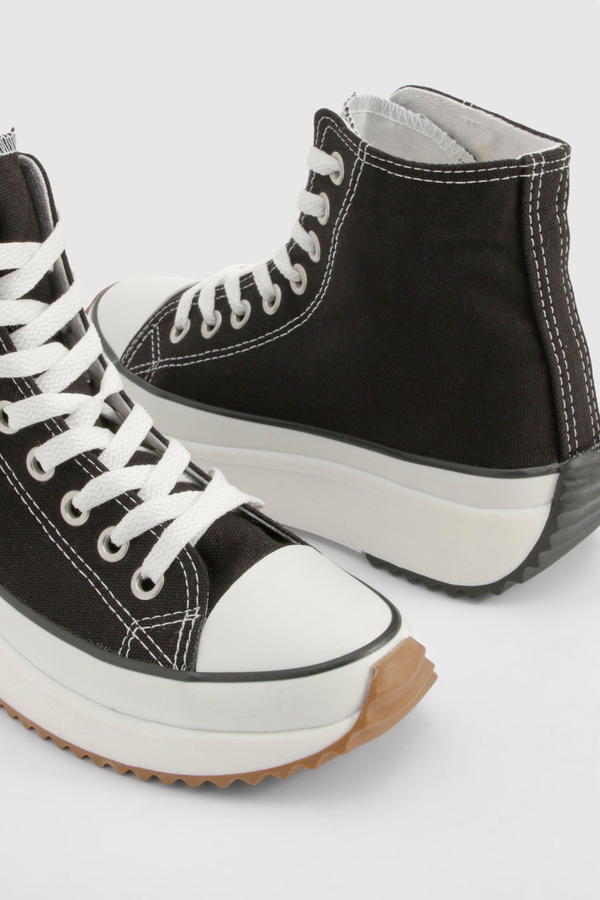 Scarpe da ginnastica alte con suola spessa e zeppa boohoo IT