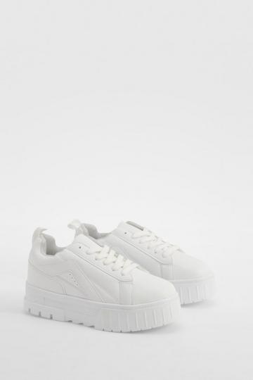 Chunky Platform Sole Sneakers white