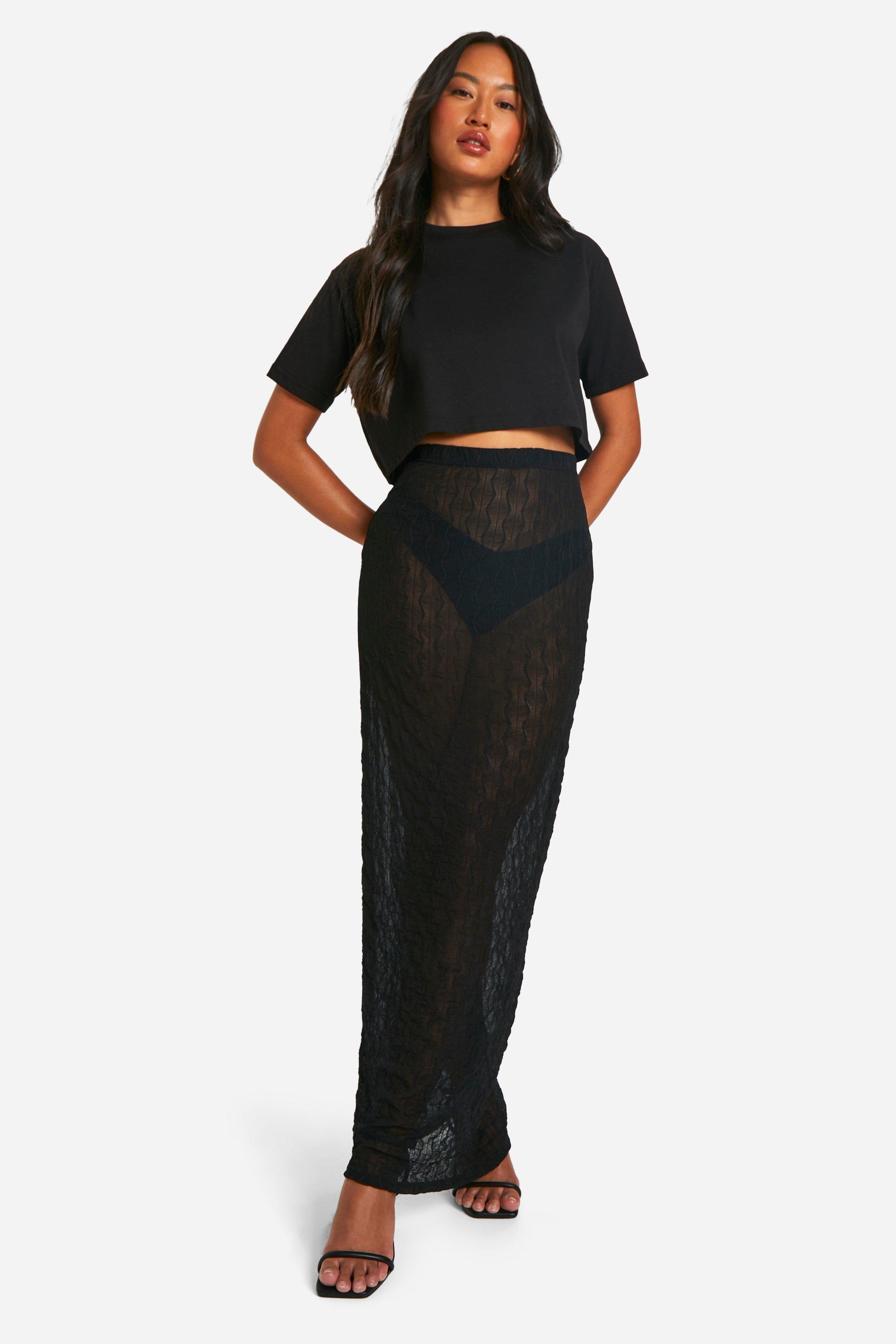 Textured fashion maxi skirt