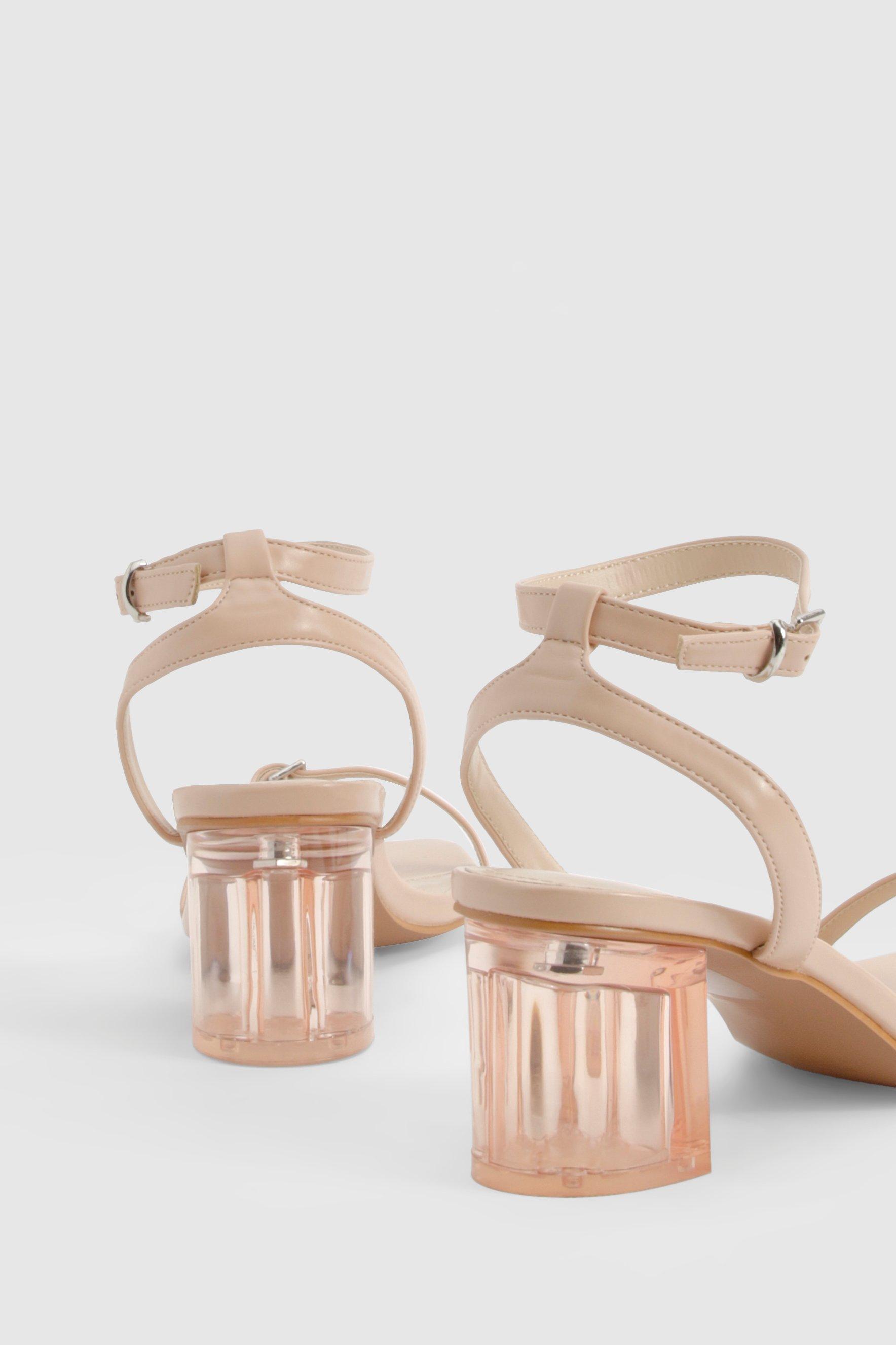Clear Heel Buckle Strap Sandals boohoo