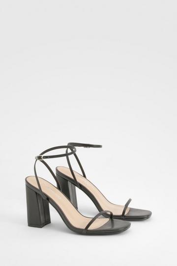 Block Heel Two Part Sandals black