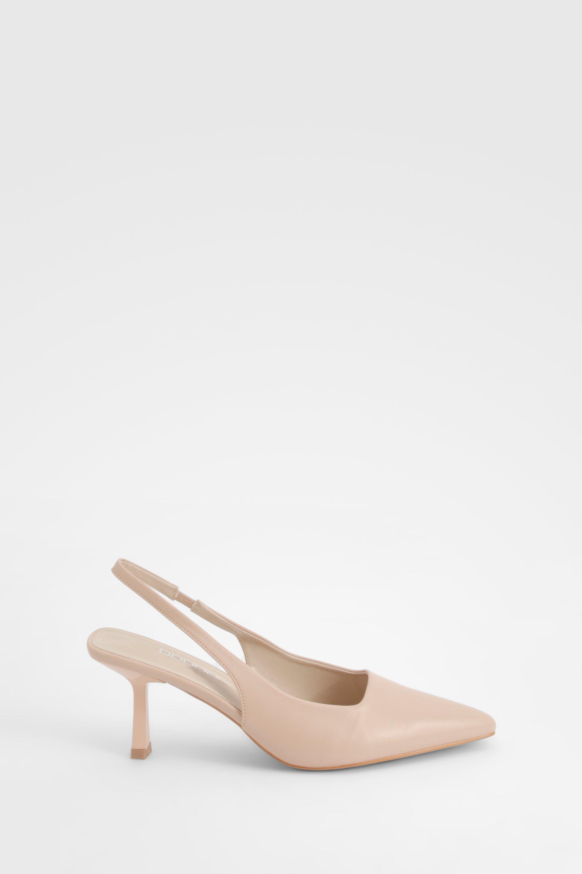 Wide Fit Slingback Kitten Heel Court Shoe