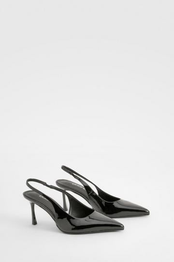 Wide Fit Slingback Court Shoe black