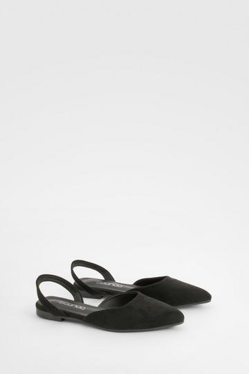 Slingback Pointed Flats black