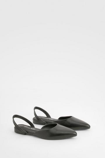 Slingback Pointed Flats black