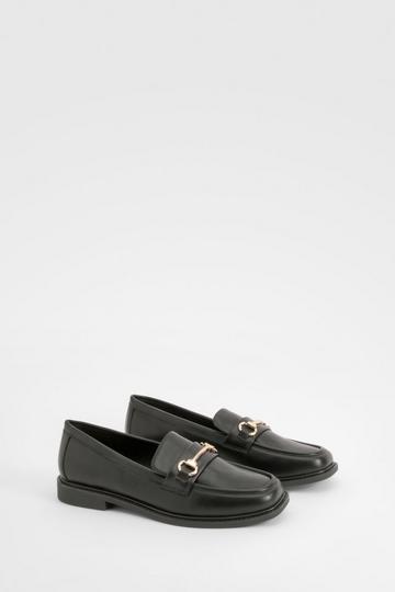 Wide Fit Chain Trim Loafers black