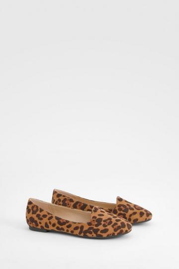 Multi Leopard Basic Slipper Ballet Flats