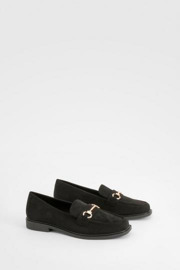 Chain Trim Loafers black