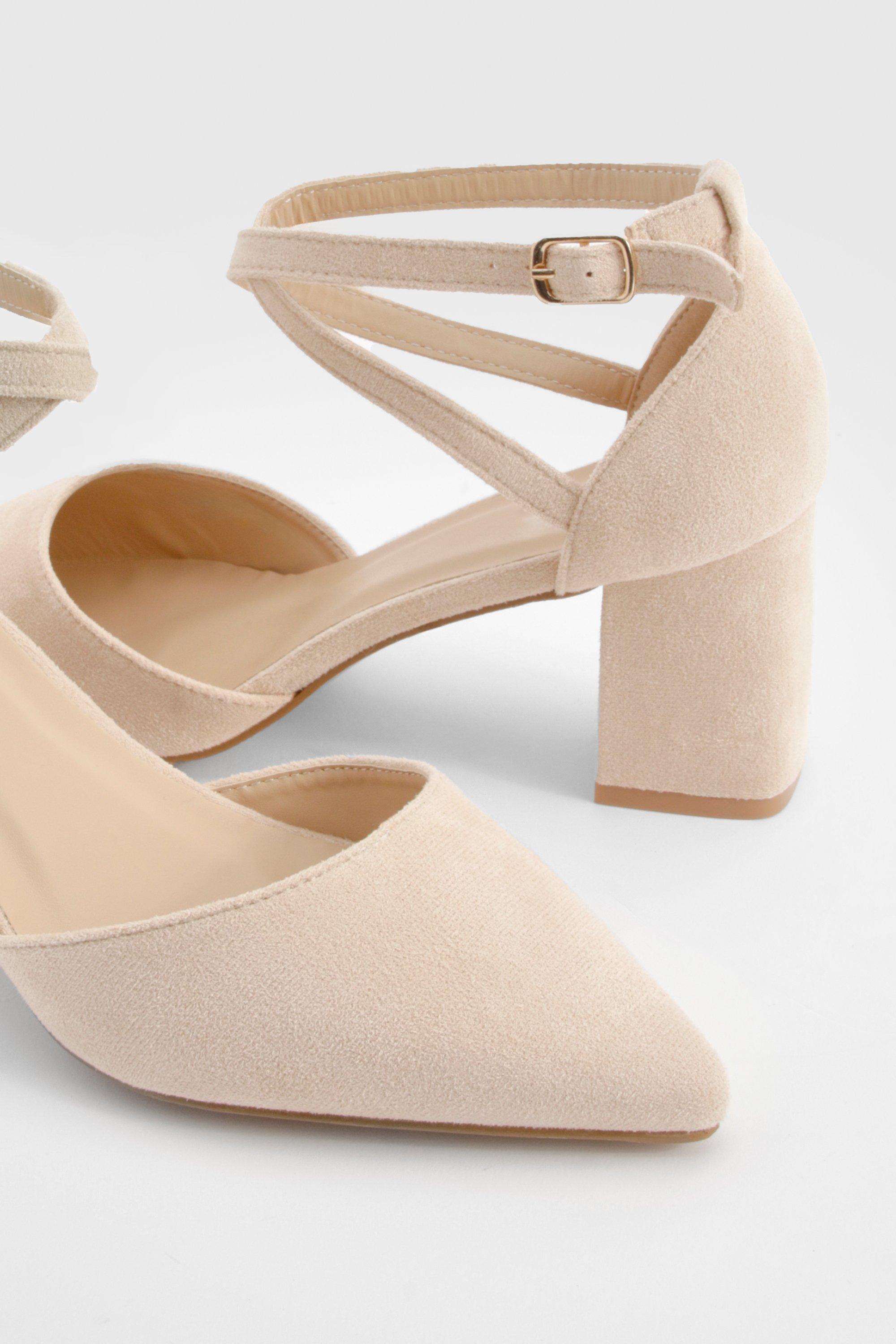 Nude court shoes with strap best sale