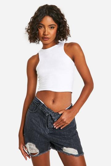 Tall Fold Over Waist Shorts grey