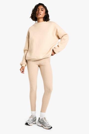 Tall Leggings med struktur taupe