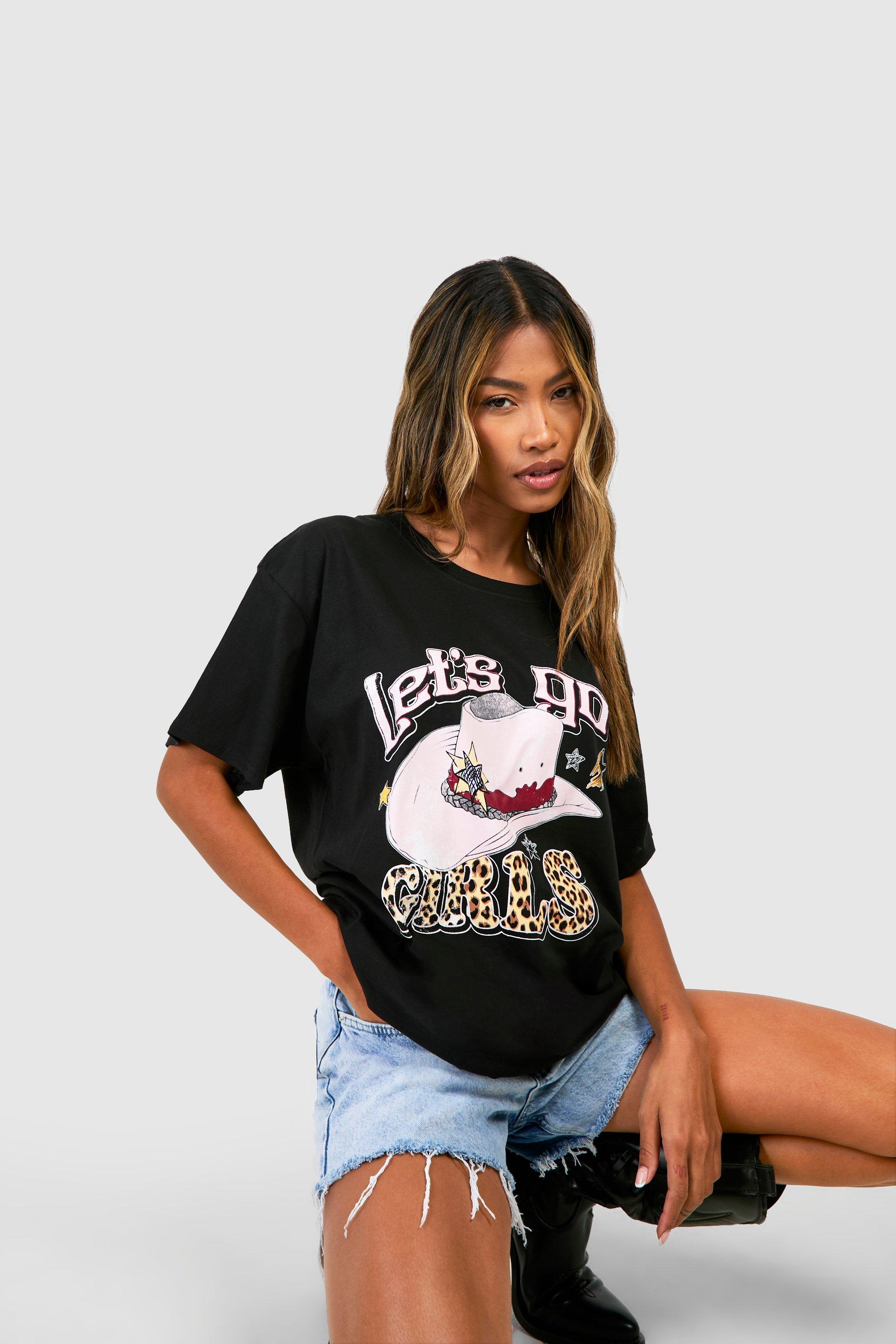 Oversized Luipaardprint Cowboy Hoed T Shirt Met Print