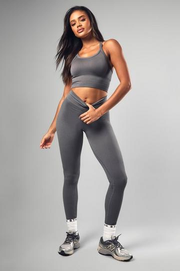 Boohoo Basics Seamless Contour Rib Legging charcoal