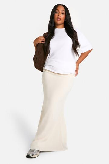 Plus Chiffon Maxi Skirt cream