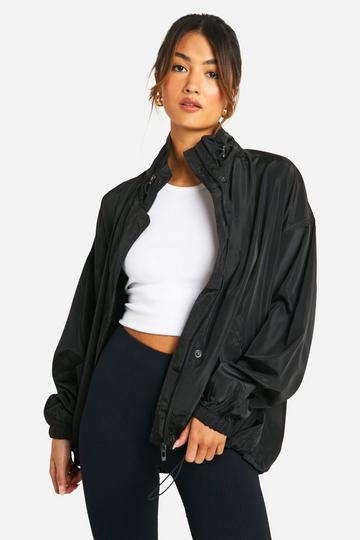 Black Toggle Detail Oversized Jacket