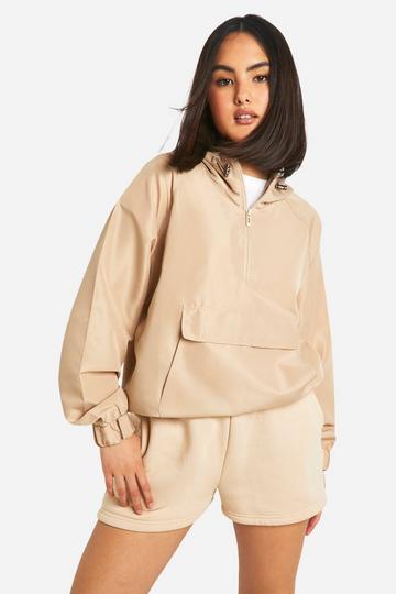 Hooded Half Zip Festival Mac light stone