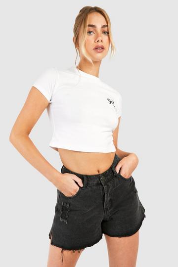 Gebleekte Zwarte Denim Shorts washed black