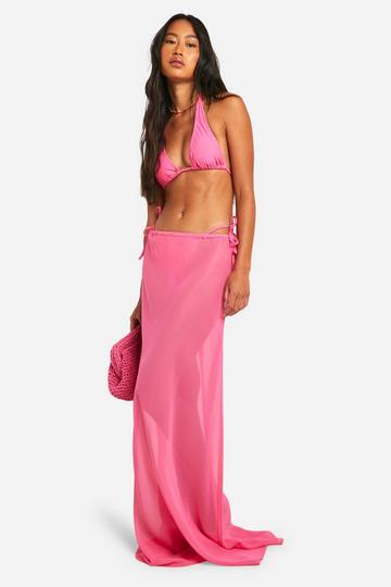 Pink Maxi Beach Cover-up Skirt