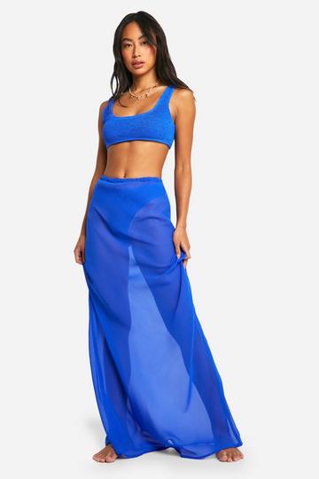 Blue Maxi Beach Cover-up Skirt