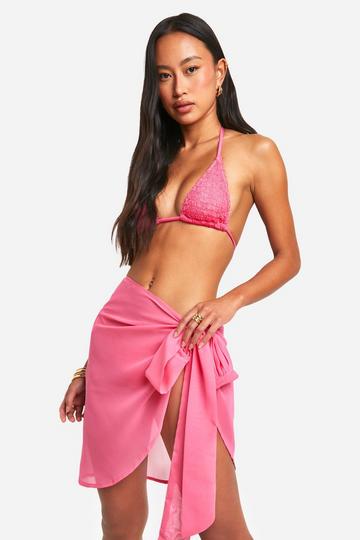 Mini Strand Sarong Met Strik pink