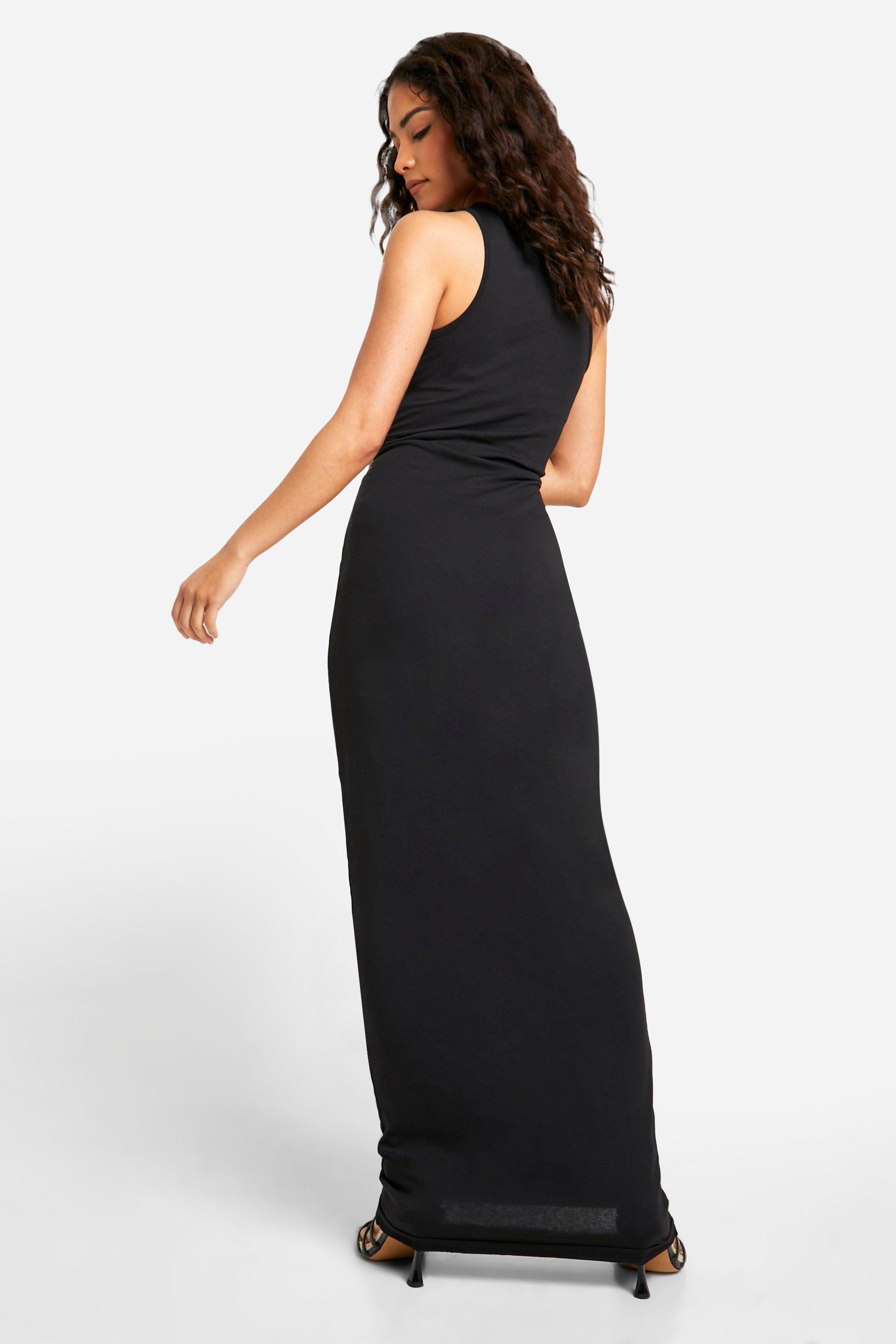 Petite Basic Cotton Racer Maxi Dress | boohoo UK Petite Basic Cotton Racer Maxi Dress | boohoo UK